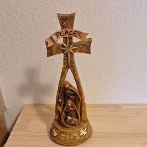 Peace Nativity Scene Figurine Music Box (Oh Holy Night)